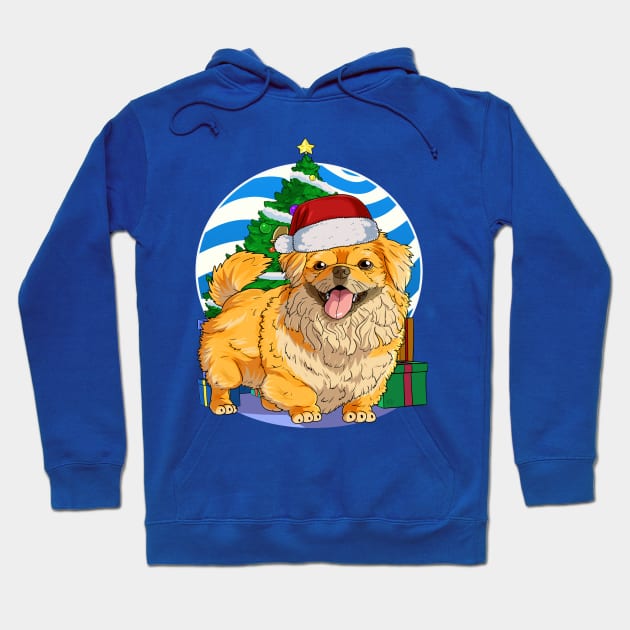 Pekingese Dog Cute Santa Christmas Gift Hoodie by Noseking